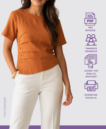 Molde PDF Blusa Assimétrica Com Pregas – Código/0202