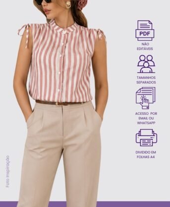Molde PDF Blusa Com Rolotê No Ombro- Código/0190