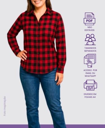 Molde PDF Blusa Com Estilo Camisa Junina- Código/0139