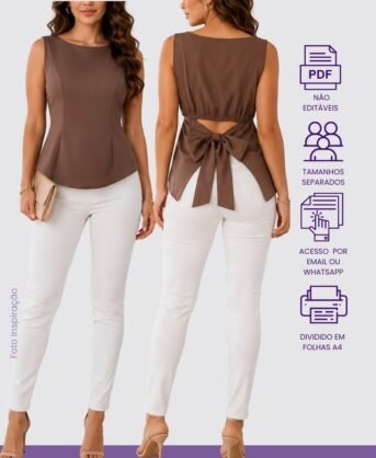 Molde PDF Blusa Laço Nas Costas- Código/0192