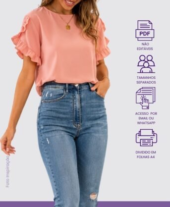 Molde PDF Blusa Com Manga Transpassada- Código/0089