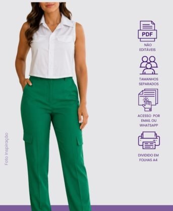 Molde PDF Cropped Camisa Sem Manga- Código/0061